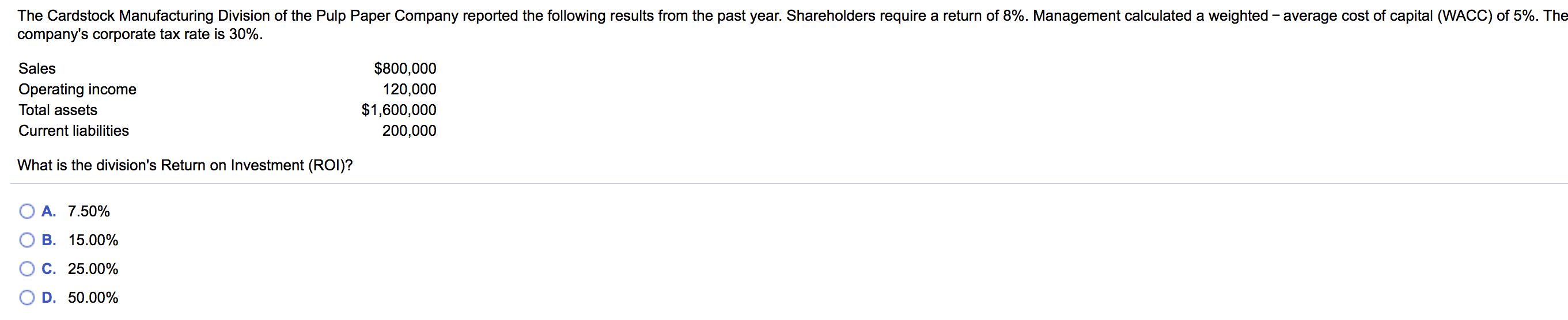 Solved The Cardstock Manufacturing Division of the Pulp