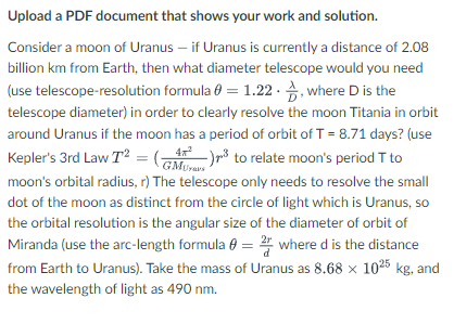 Solved Upload A PDF Document That Shows Your Work And | Chegg.com