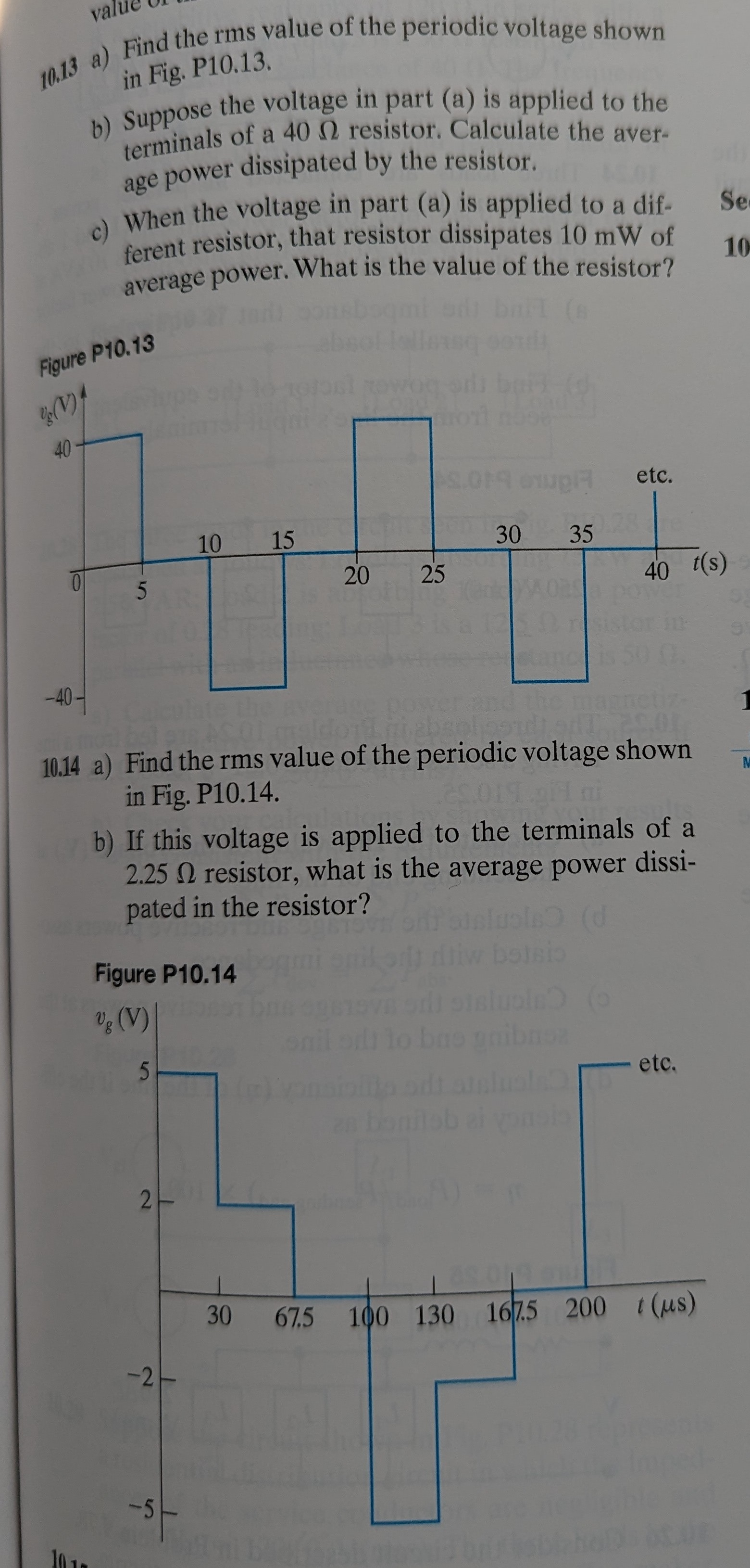 Solved 10,13 a) Find the rms value of the periodic voltage | Chegg.com