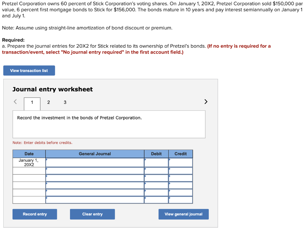 Solved Pretzel Corporation owns 60 percent of Stick