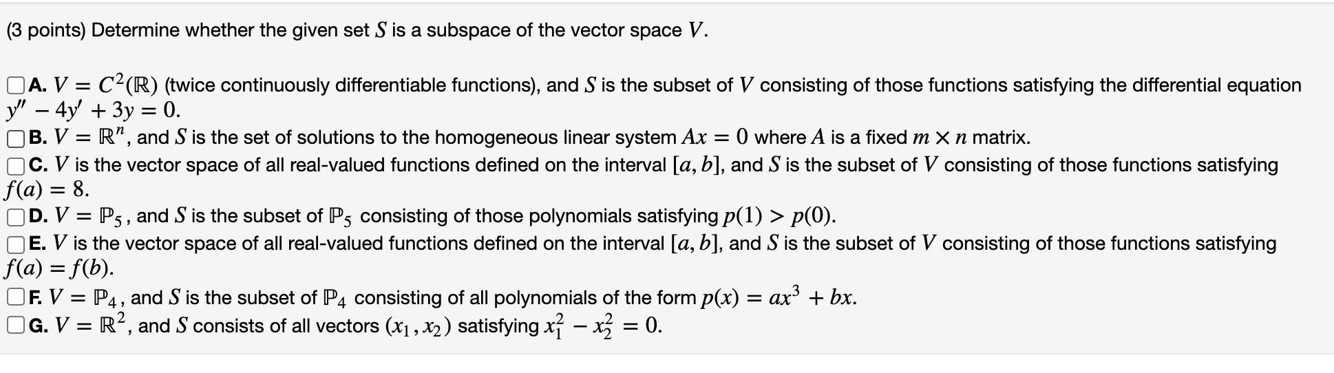 3 Points Determine Whether The Given Set S Is A 1245