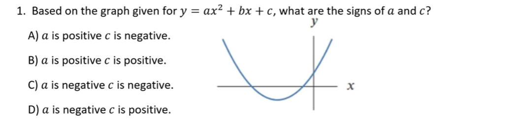 Solved y=ax2+bx+c3. Using the discriminant determine many | Chegg.com
