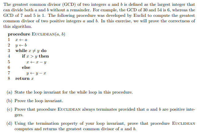 solved-the-greatest-common-divisor-gcd-of-two-integers-a-chegg