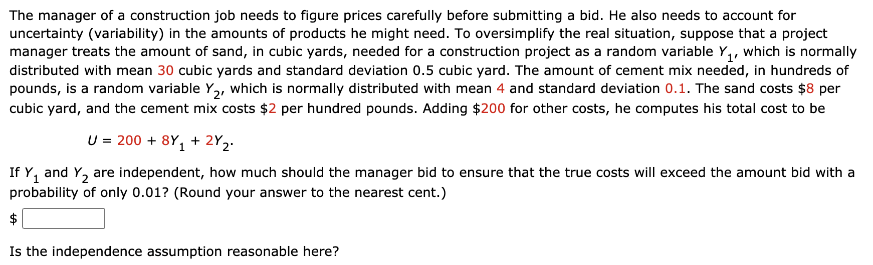 Solved The manager of a construction job needs to figure | Chegg.com