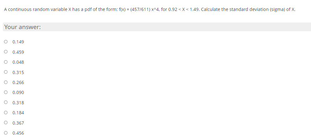 Solved A continuous random variable X has a pdf of the form: | Chegg.com