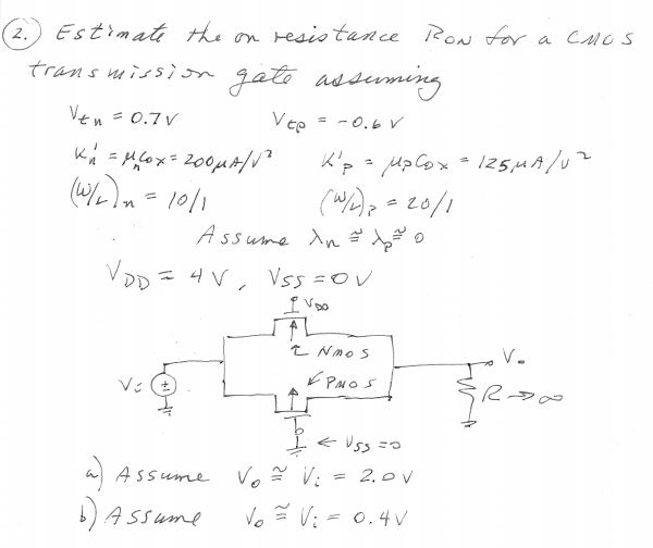 Solved (2.) Estimate the on resistance Ron for a chos | Chegg.com