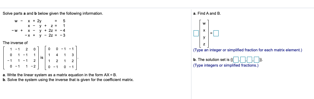 Solved a. Find A and B. or Solve parts a and b below given | Chegg.com