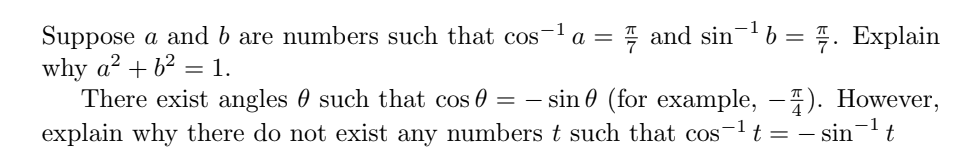 Solved A = Suppose A And B Are Numbers Such That Cos And | Chegg.com