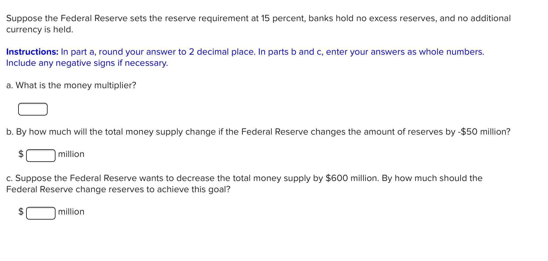 Solved Suppose The Federal Reserve Sets The Reserve | Chegg.com