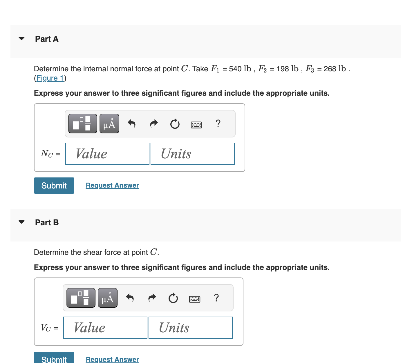 Solved Part ADetermine the internal normal force at ﻿point | Chegg.com