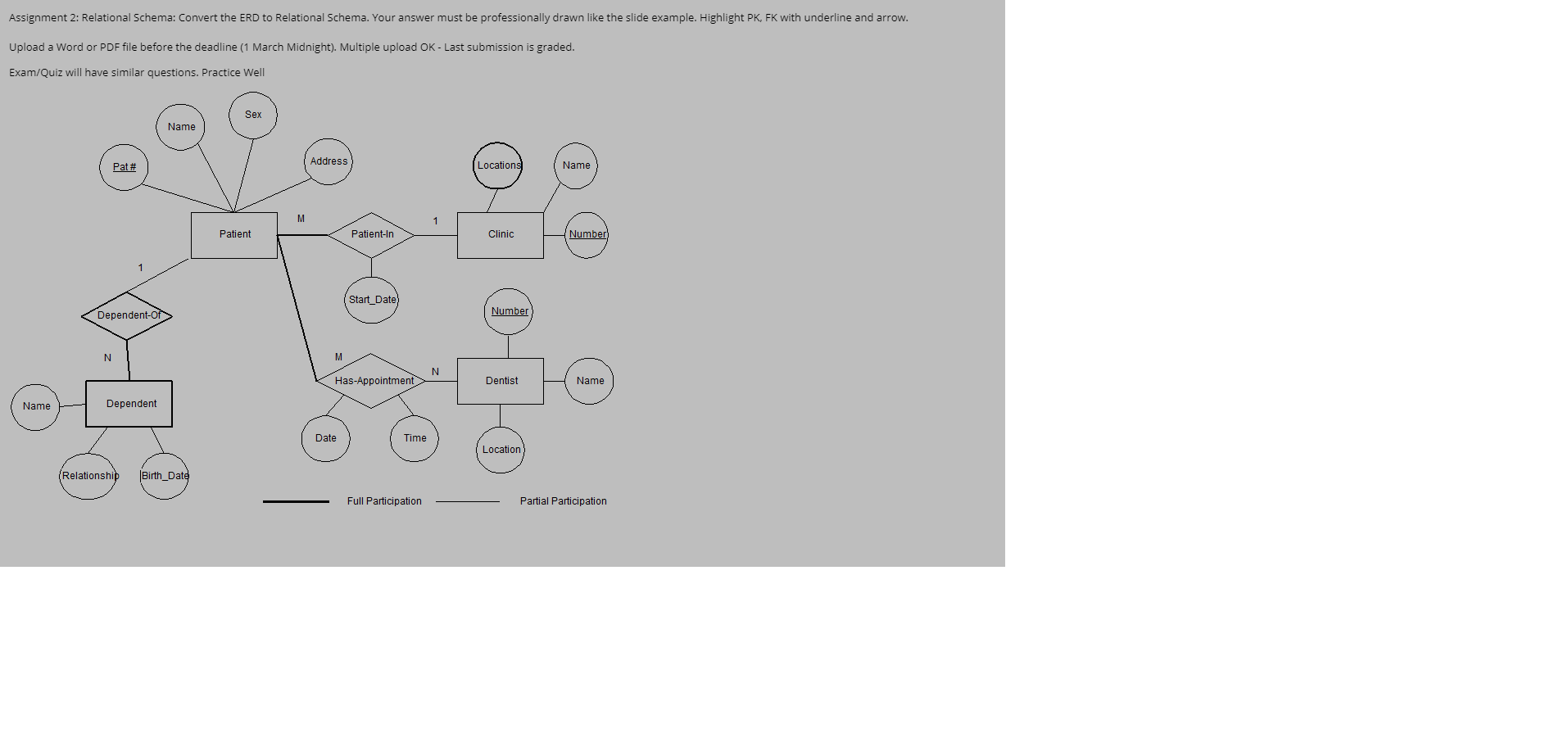 Solved Assignment 2: Relational Schema: Convert The ERD To | Chegg.com