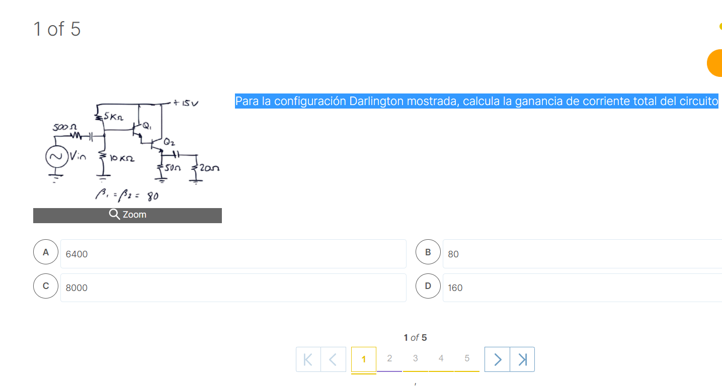 Solved For the Darlington configuration shown, calculate the