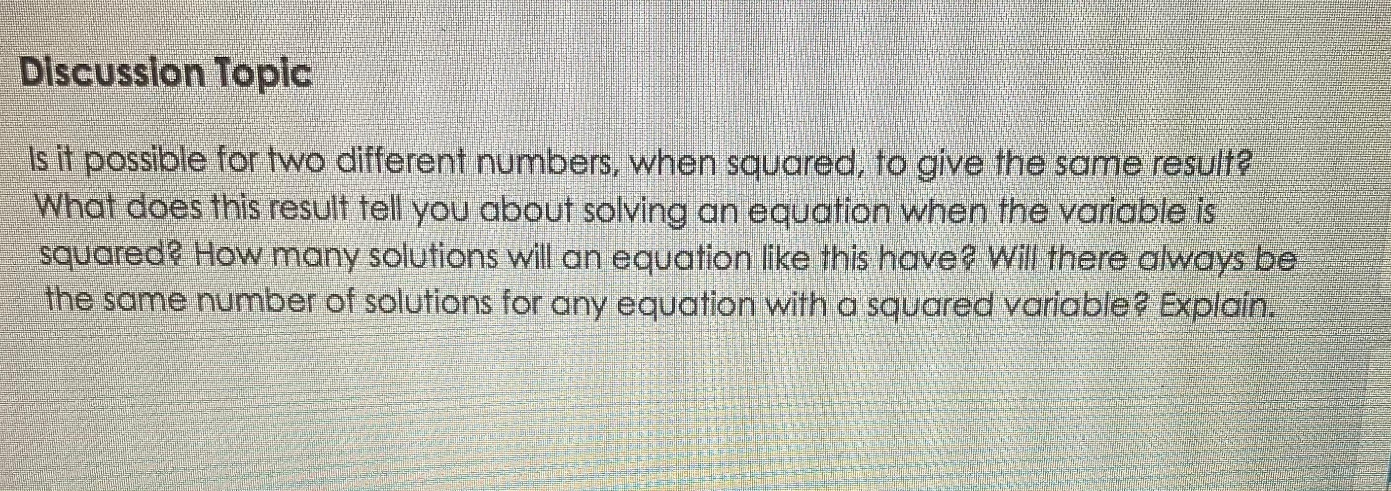 Solved Discussion Topic Is it possible for two different | Chegg.com