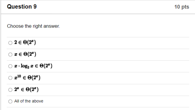 Solved Question 7 10 pts Choose the right answer. | Chegg.com