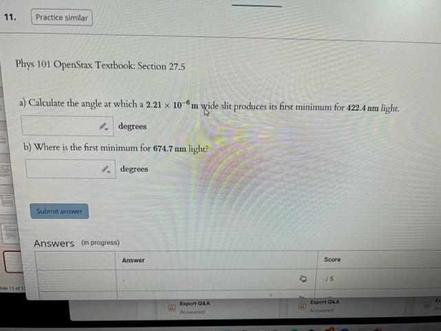 Solved 11 Practice Similar Phys 101 Openstax Textbook 0554