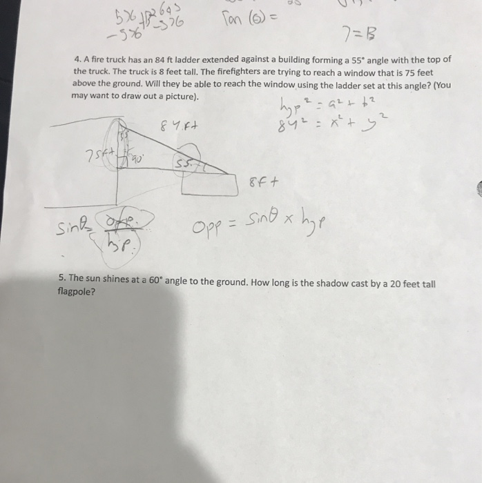 Solved lon (6) 5612 605 -5% 7=B 4. A fire truck has an 84 ft