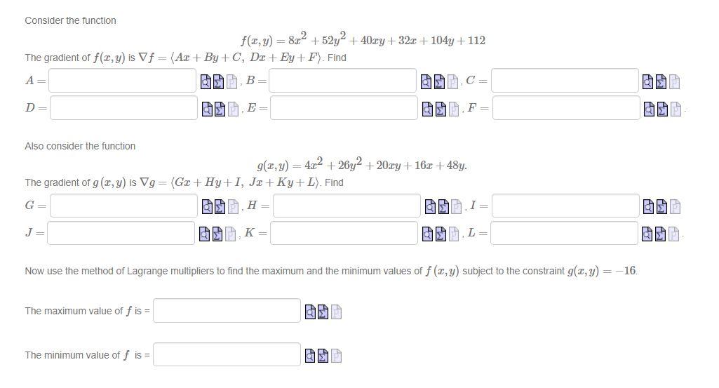 Consider The Function F X Y 2 52y2 40xy Chegg Com