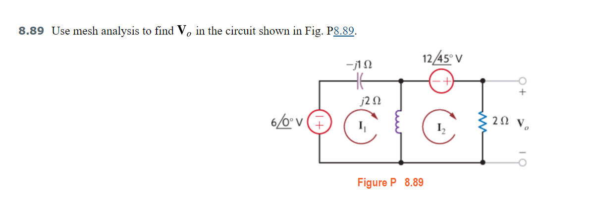 Solved 8.89 Use mesh analysis to find V, in the circuit | Chegg.com