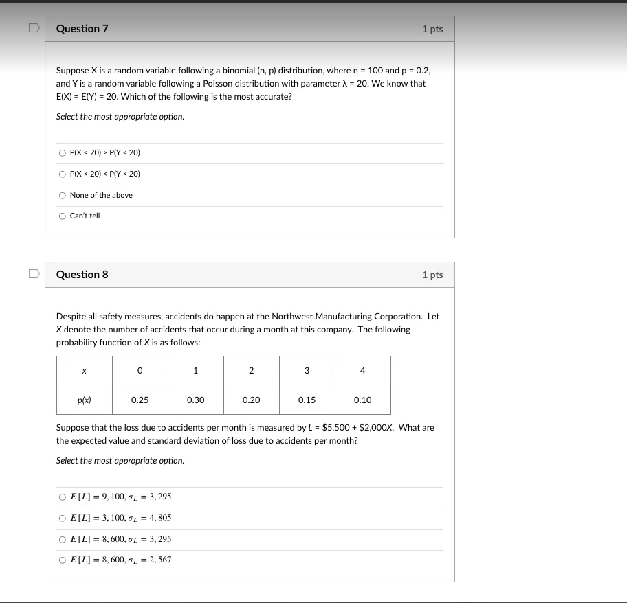 Solved Question 5 1 pts Let X be a discrete random variable | Chegg.com