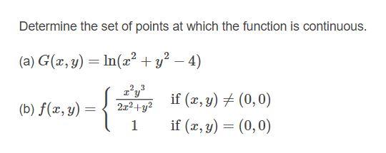 Solved Determine the set of points at which the function is | Chegg.com