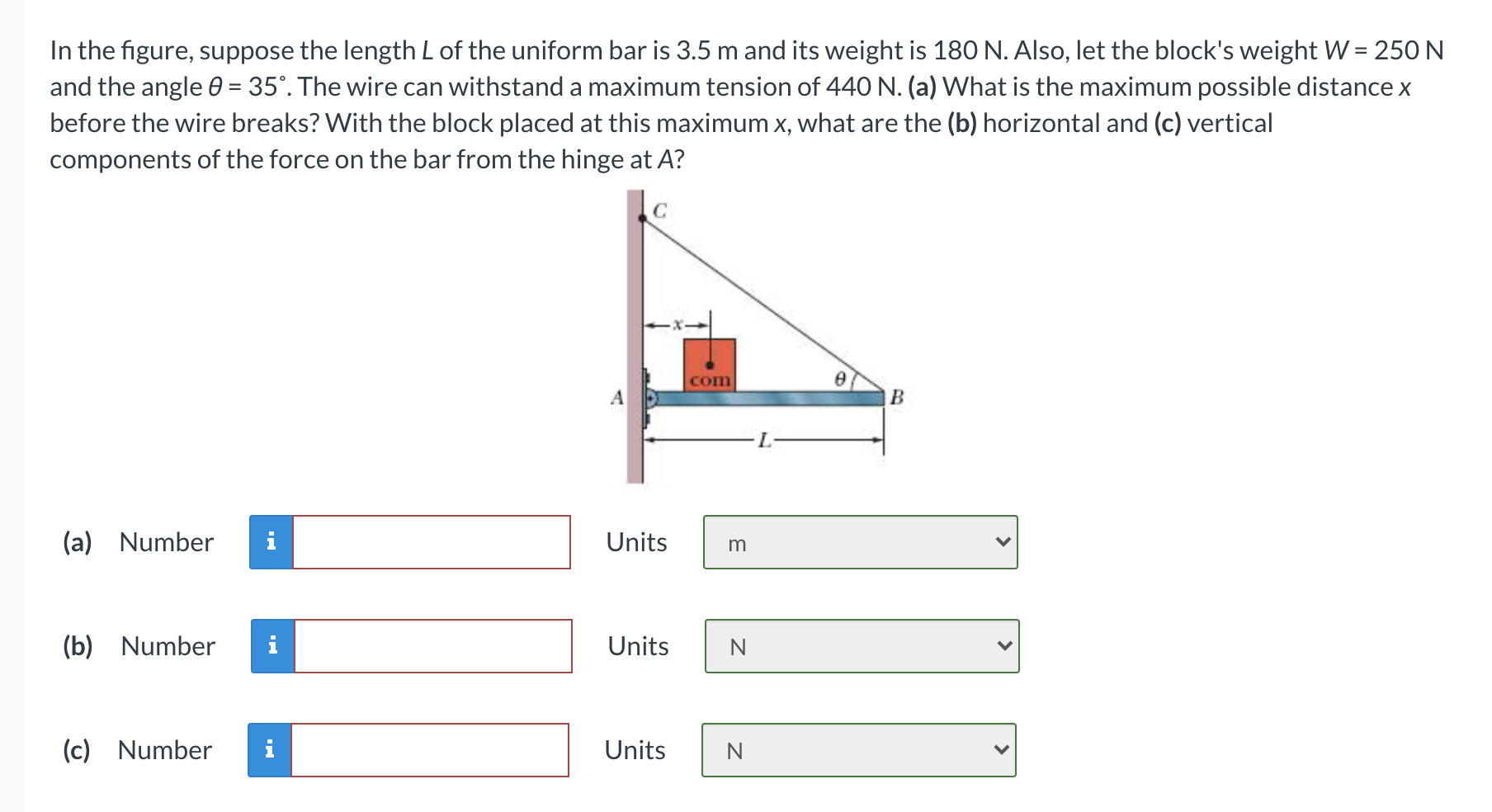 Solved In The Figure Suppose The Length L Of The Uniform Chegg Com