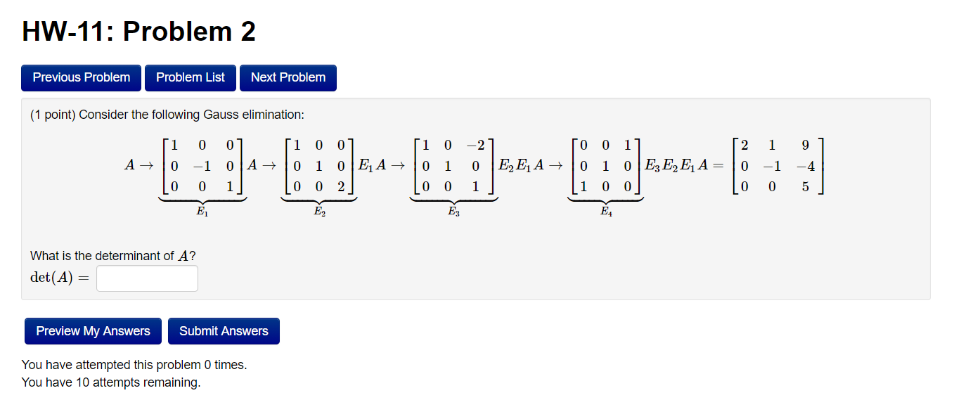 Solved HW-11: Problem 2 Previous Problem Problem List Next | Chegg.com