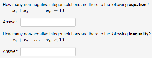 Solved How many non-negative integer solutions are there to | Chegg.com