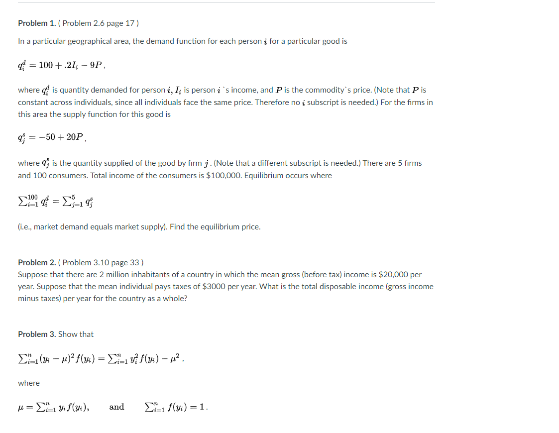 Solved Problem 1. Problem 2.6 page 17) In a particular | Chegg.com