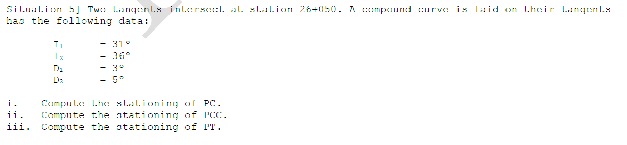 Solved Situation 5] Two tangents intersect at station | Chegg.com