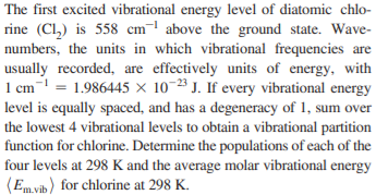 Solved The first excited vibrational energy level of | Chegg.com
