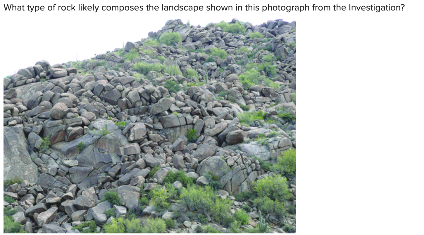 Solved What type of rock likely composes the landscape shown