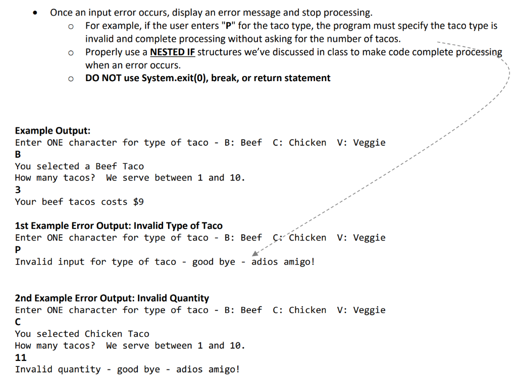 Solved This Program Will Determine The Price For Tacos At Chegg Com