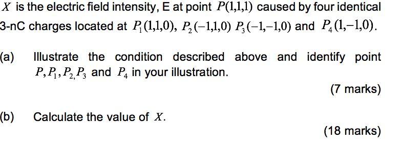 Solved X is the electric field intensity, E at point | Chegg.com