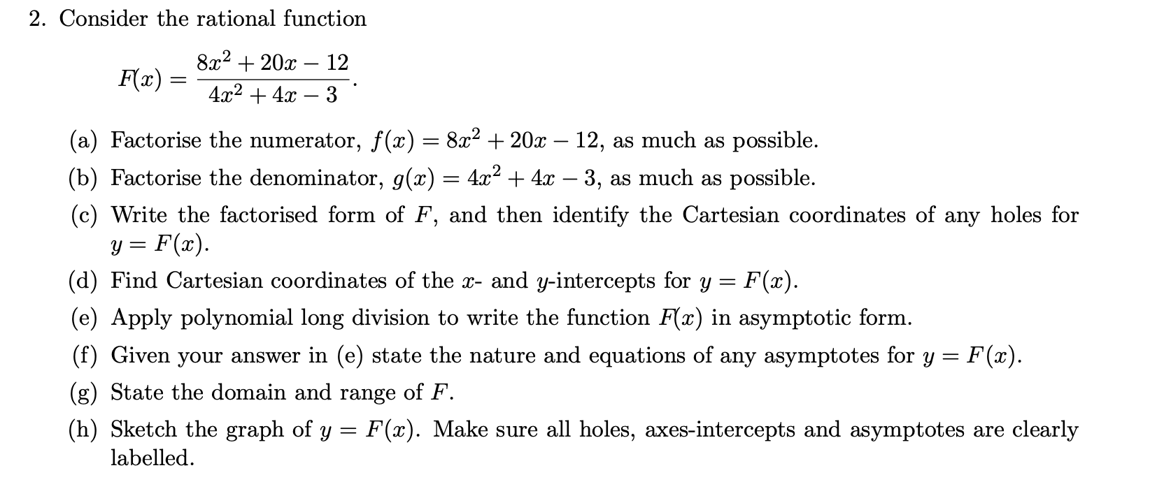 Solved 2. Consider The Rational Function | Chegg.com