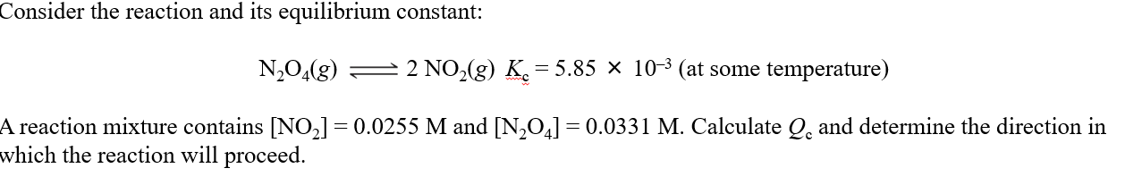 Solved Consider The Reaction And Its Equilibrium Constant