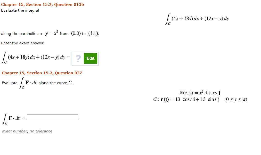 Solved Chapter 15, Section 15.2, Question 013b Evaluate the | Chegg.com