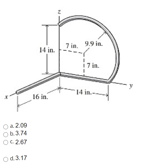 Solved Determine the xcoordinate of the centroid of the