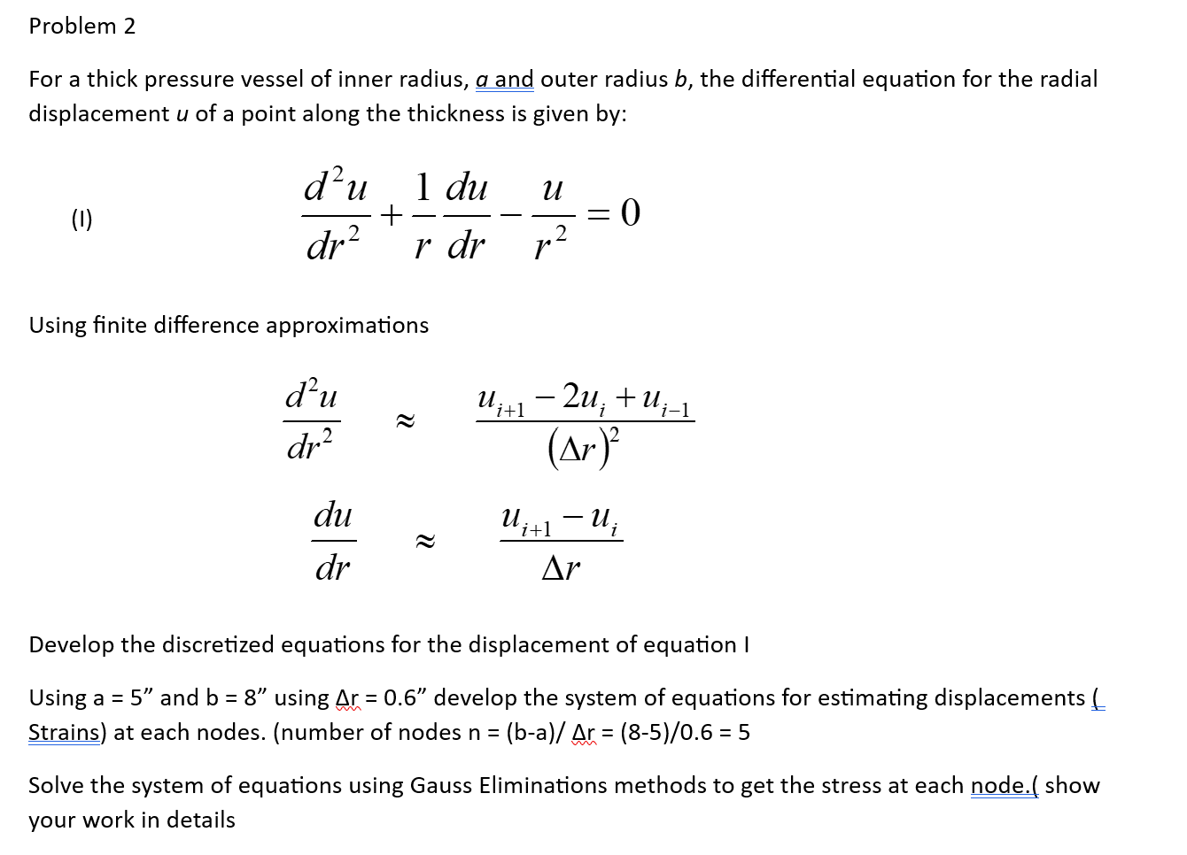 Solved Problem 2For a thick pressure vessel of inner radius, | Chegg.com