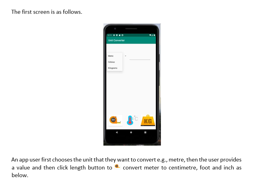 Mobile application Development Unit Converter Mobile | Chegg.com