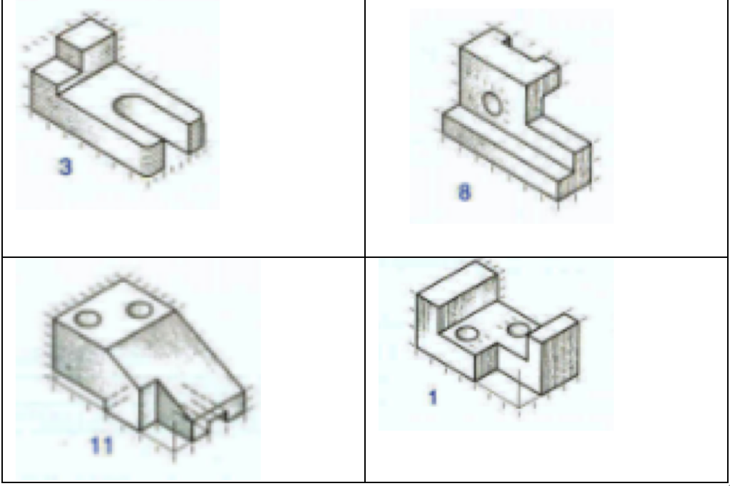 Draw the top, front and right view for each of the | Chegg.com
