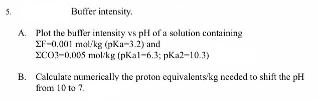 Solved 5. Buffer intensity A. Plot the buffer intensity vs | Chegg.com