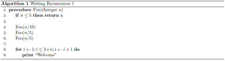 Solved Problem 1. For the algorithm, write down only the | Chegg.com