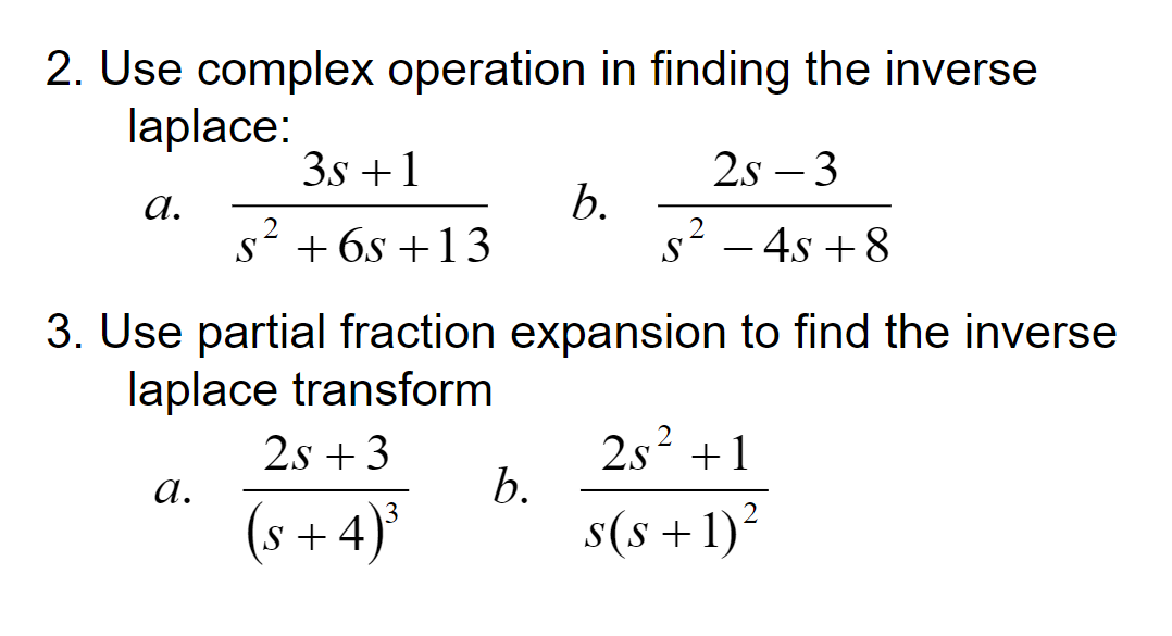 Solved 2. Use complex operation in finding the inverse | Chegg.com