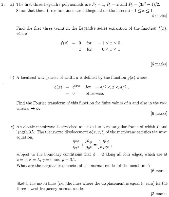 Solved a) The first three Legendre polynomials are P0=1,P1=x | Chegg.com