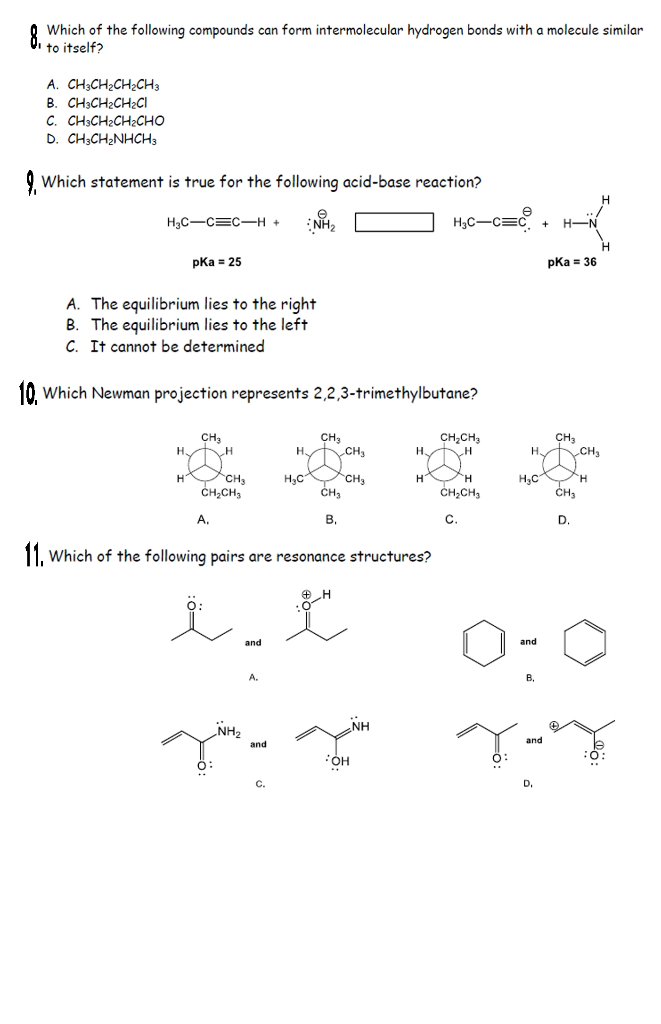 Solved 8 . Which of the following compounds can form | Chegg.com