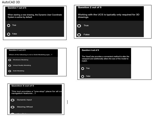 Solved Multiple Choice Question Autodesk , AutoCAD 3DPlease | Chegg.com