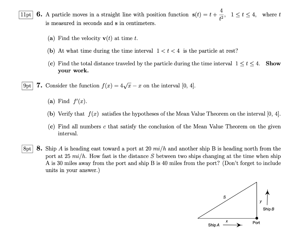 Solved 4 +2 11pt 6. A Particle Moves In A Straight Line With | Chegg.com