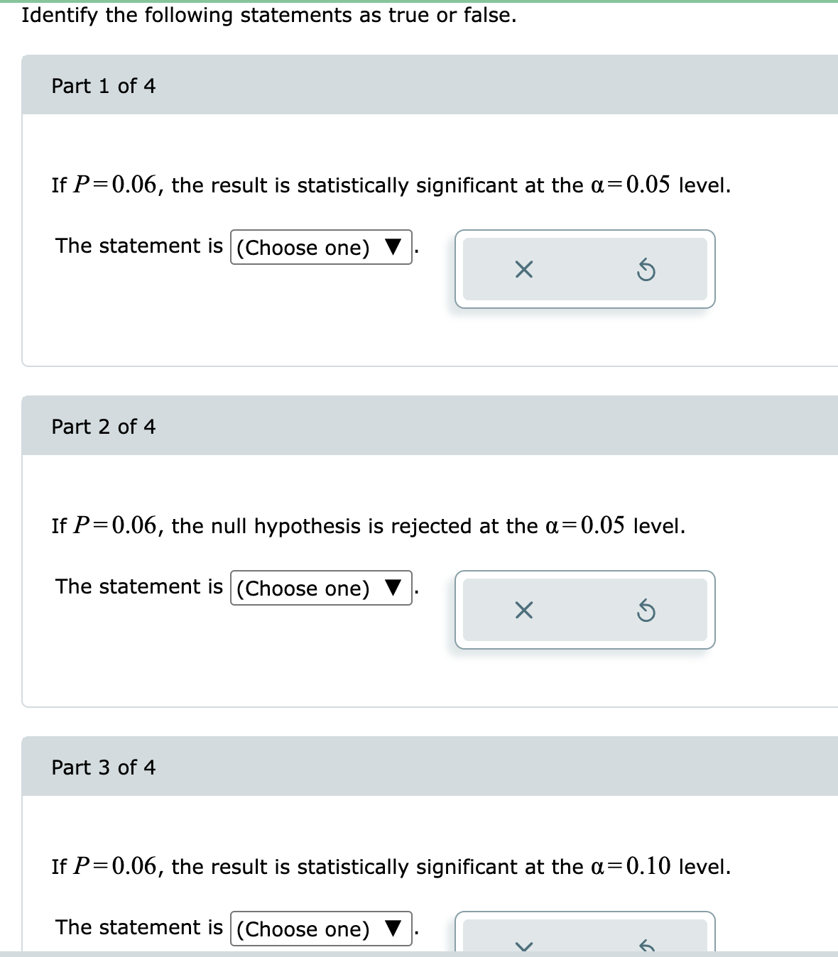 state the null hypothesis at alpha level 0.05