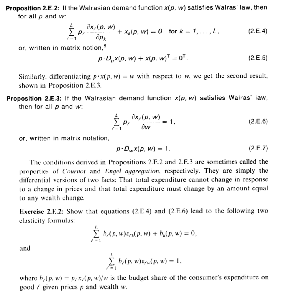 Solved Proposition 2.E.2: If the Walrasian demand function | Chegg.com