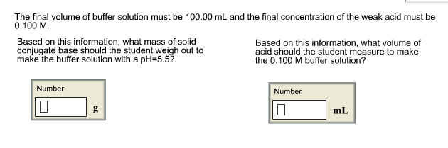 Solved student must make a buffer solution with a pH of 5.5. | Chegg.com